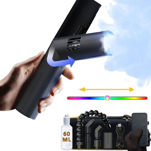COLBOR CF5 macchina del fumo portatile,Mini macchina fumo portatile 40w,telecomando wireless 10m, maniglia pieghevole fog machine,Può essere utilizzato per eventi all'aperto, DJ feste, fotografia
