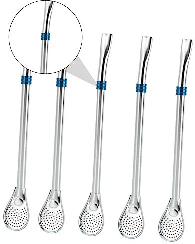 Cabilock 5piezas Cucharas Mezcladoras Inoxidable Palitos Para Para Colar Cuchara Para Para Leche y Té