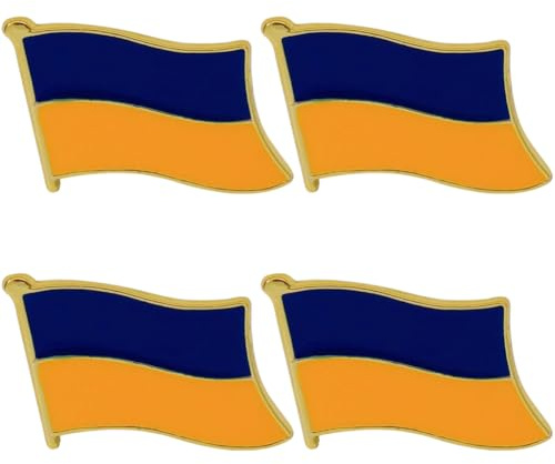 HiyyFloy 4 Stück Anstecknadel Ukraine-Flagge, Brosche, Freundschaftsabzeichen, Unterstützung Der Ukraine, Geschenk Für Männer Und Frauen