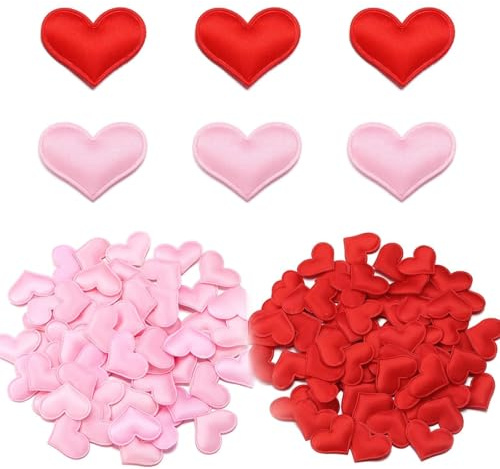 HSUYUN 200 Stück Herzkonfetti, 2,5 cm Konfetti Herz, 3D-Liebesherz Konfetti Geburtstag, Rot und Rosa Herz Dekoration, für Geburtstage, Hochzeiten, Neujahr