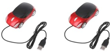 Mealoodiousmusea Lot de 2 souris optiques filaires universelles en forme de voiture pour bureau, hôtel, ordinateur de bureau, ordinateur portable, 3 touches