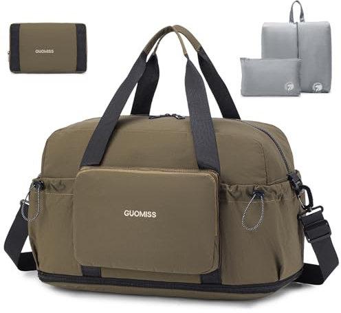 SPAHER 50L Expanderbar Handbagage Resväska 55x40x23 Lufthansa Wizzair Stor Vikbar Duffelväska Flygplan Undersäte Kabinväska Overnight Dam Herr Sportväska Gymväska Weekendväs med Sminkväska