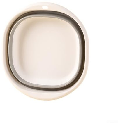 Collapsible Washing Up Bowl,Folding Hand-Wash Basin,Plastic Washing Up Bowl, Retractable Water Storage Basin,Portable Food Storage Camping Bowls,Multipurpose Outdoor Travel Basins(White+Grey S)