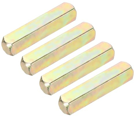 sourcing map 4pcs Door Knob Spindle, 8 x 42mm Iron Door Handle Spare Spindle Bar Square Straight Knob, Lock Replacement Parts for Doorway Control Systems, Silver