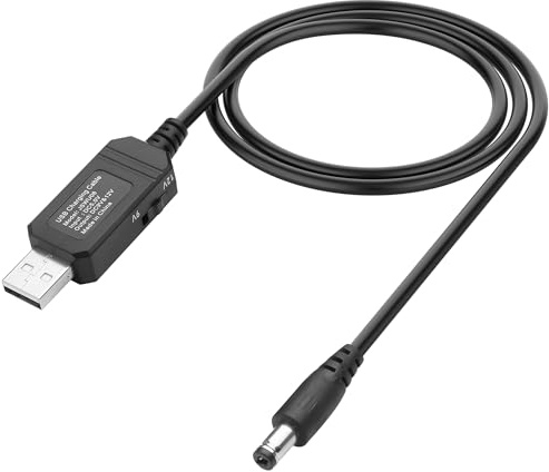 JSADZKJ Cavo elevatore da 5V a 9V/12V DC USB Cavo di alimentazione USB a DC5521 9V/12V con interruttore cavo tipo-A a DC5,5x2,1mm con aumento di tensione,per router,dashcam-3,28piedi (DC5521)