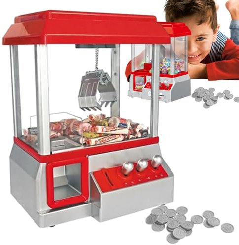 Mini Candy Grabber Vintage-Münzkrallenspielzeug | Elektronische Krallenspielekonsole mit leichten Effekten und Musik, Spieltisch für Zuhause zum Geburtstag für Mädchen