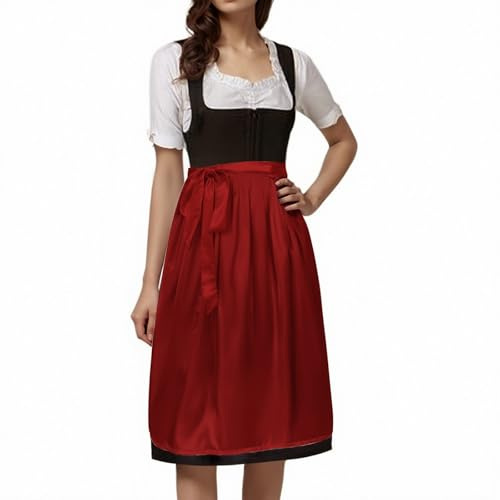 TBloevwlh Dirndl Schürze Schnalle Taftschürze 70cm Länge Dirndlkleid Schürze Jacquard-Schürze Einfärbig Grau MidFür Dirndl Schlichte Jacquard Zum Binden Trachtenschürze Pink Blau Dirndlschürze Uni