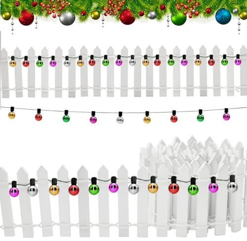 Noël Clôture de Jardin Miniature Clôtures en Bois,Clôturees Miniatures Flexible,Miniaturees en Bois Jardins Décoration de Miniature 100 X 5 Cm