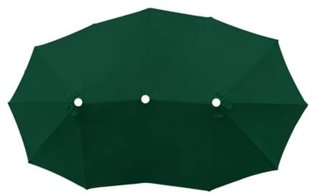 XXL Dark Green Replacement Canopy Cover for 4.6 x 2.7m Double Garden Parasol 12Rib Outdoor Umbrella Shade Waterproof UV Protection Perfect for Patio & Yard
