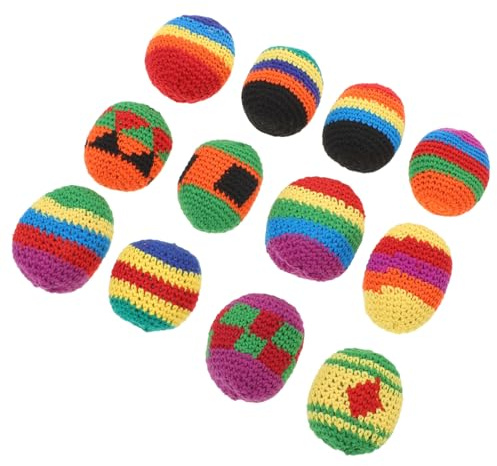 SUPVOX 12 Piezas Sacos De Tejidos Mano Saquitos De Pequeños para Lanzar Juguete De Saquito De Coloridos para Juguetes Sensoriales El Aula Hecho Mano Material Suave