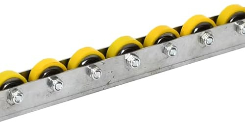 Customizable 1.5m Yellow Flow Rail Wheel Conveyors Zinc Plated Steel Replacement Rollers Transport Railing System for Efficient Material Handling