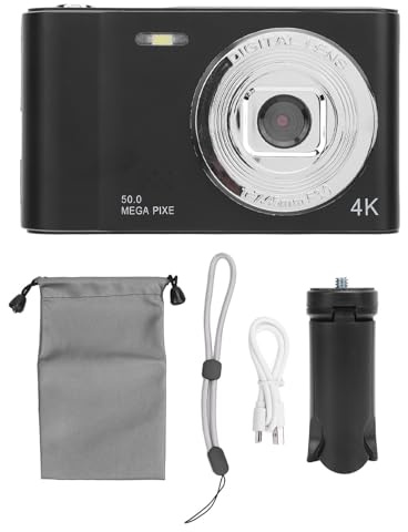 MNYTDPOCF Fotocamera Digitale D04 da 2,4 Pollici, Registrazione Video 4K Foto da 50 MP, Fotocamera compatta con Zoom Digitale 8X con Luce di riempimento e Anti-Vibrazione, Fotocamera retrò (ShChGB)