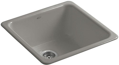 KOHLER K-6587-K4 Iron/Tones Self-Rimming (20-7/8 X 20-7/8) or Undercounter (17-7/8 X 17-7/8) Kitchen Sink, Cashmere