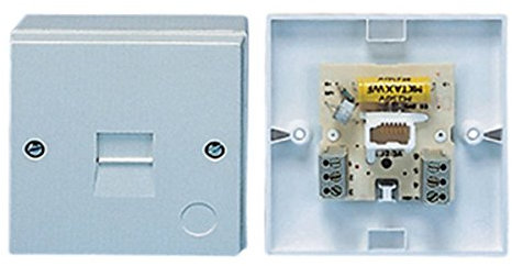 Electrovision Surface Mounted 2/4A Master Telephone Socket With Screw Connections White