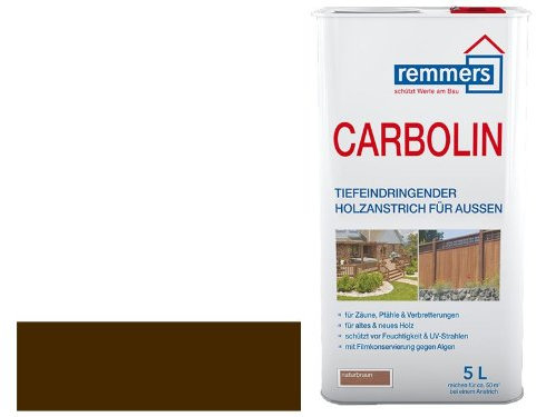 Remmers Holzschutzlasur, Naturbraun 10 Liter, Öl, Außen, Matte, Braun, 12.5 m²/l, Wasserfest, Flasche, 1 Liter