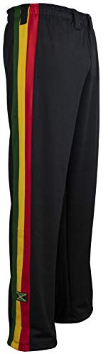 Unisex Black Reggae Adult Jamaica Sport Abadas Martial Art Track Trousers Pants (Jamaican, Reggae)