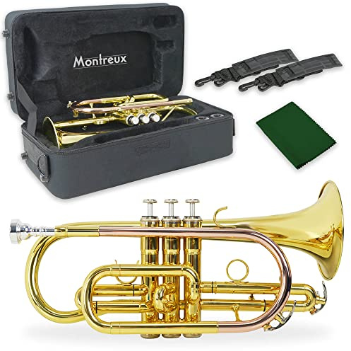 Montreux Student Bb Cornet for Beginners with Lightweight Protective Carry Case, Mouthpiece - Lacquer Brass, 4.75 inch / 12 cm Bell, B Flat