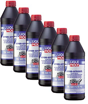6x Getriebeöl LIQUI MOLY 1407 Hypoid (GL4/5) TDL SAE 75W-90 Schaltgetriebe Öl 1L