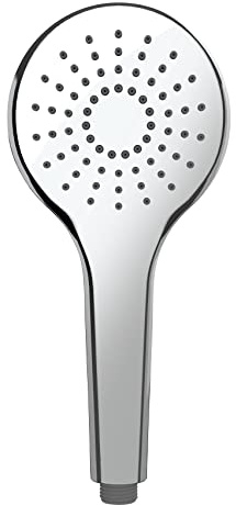 WENKO Duschkopf Basic Chrom Ø 12 cm - Universal-Handbrause, Duschbrause, Kunststoff (ABS), 12 x 12 cm, Chrom, Silber, 0 x 12 x 12 cm