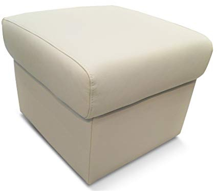 Quattro Meble Creme Echtleder Hocker 50cm x 50cm aufklappbar mit Stauraum Sitzhocker Rindsleder Sitzwürfel Fußhocker Polsterhocker Echt Leder Puff
