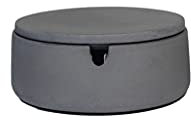 anaan ‘BO’ Aschenbecher mit Deckel aus Beton Windaschenbecher Draußen und Drinnen rund Geometrisch modern Design Ø 9 cm x 5 cm