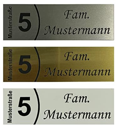 Klingelschild Türschild Briefkastenschild Namensschild Straße Hausnummer Klebend