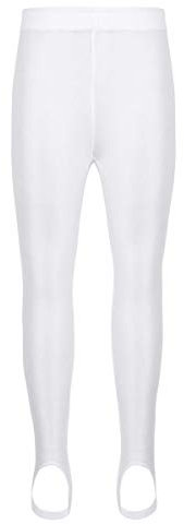 Aislor Kinder Strumpfhose Ballett Leggings mit Steg Mädchen Jungen Ballettkleidung Tanzhose Lang für Tanz Yoga Sport Gymnastik Schwarz Weiß Weiß 122-128
