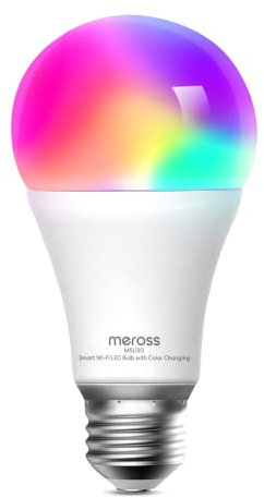 meross Lampadine Smart E27 LED Alexa WiFi, Lampadine Intelligente RGBWW Dimmerabile Multicolore 9W A19 & 2700K-6500K, Lampada Smart Light Compatibile con SmartThings, Alexa, Google Home, MSL120