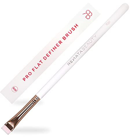 Renata Beauty R30 Pincel de Definición Plano – Pincel Corrector Premium para Ojos con Cerdas Sintéticas Firmes y Rígidas – Pincel Delineador Plano Preciso Multiuso para Maquillaje en Gel/Polvo/Crema
