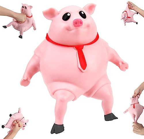 Schwein Stressspielzeug,Stressbälle Süßes Rosa Schweinchen,Schweine-Quetschspielzeug,Soft Squeeze Stressabbau Spielzeug,Ensorisches Fidget-Spielzeug für Jungen und Mädchen