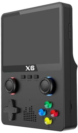 X6 Consola Portátil,Simulador Gameboy de 32 bits,Soporte para Más de 10000 Juegos, Soporte para 11 Simuladores, Extensión de Tarjeta TF, 3,5 In Consola Portátil para Dos Personas