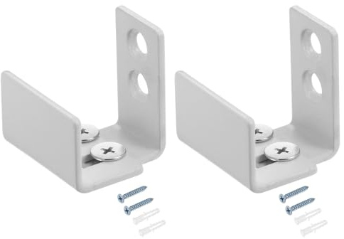 QUARKZMAN 2 Set Guida Pavimento per Porte Scorrevoli 25mm-37mm Bianco | Design U Flessibile Regolabile, Montaggio a Parete, a Battente