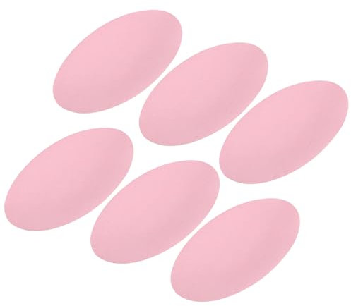 QUARKZMAN Patchs de Réparation en Tissu Thermocollant pour Coudes et Genoux, Patchs de Réparation Ovales Auto-Adhésifs de Couleur Rose Clair pour la Réparation de Vêtements - Lot de 6