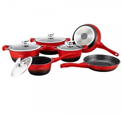 Royalty Line Pentole a cottura lenta BS1010M 10 pezzi 3 pezzi rosso