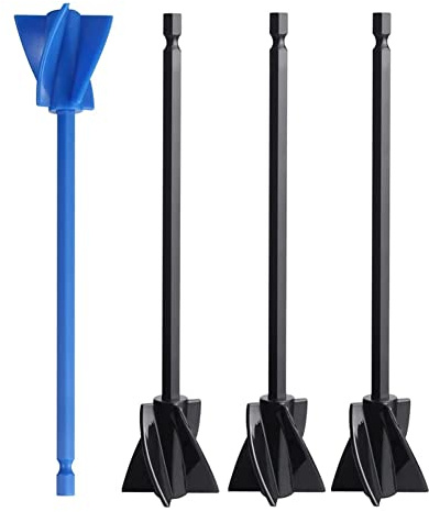 CAIONPLE 4 Pcs Epoxy Mixer Attachment for Drill Reusable Paint and Resin Mixer Paddle to Mix Epoxy Resin Ceramic Glaze