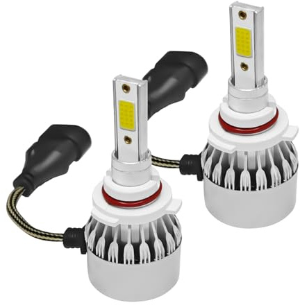 tobenbone 2 PCS 9005/HB3 Car LED Light Replacement, 3800LM 6000K Super Bright Waterproof C6 Fog Lighting Bulb, Plug & Play Led Headlights High and Low Beam Car Accessories