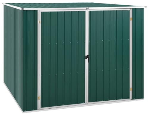 Somanki Gerätehaus, Geräteschuppen, Gartenhütte, Fahrradgarage, Gartenschuppen, Gartenhã¤User & Aufbewahrung, Grün 195x198x159 cm Verzinkter Stahl