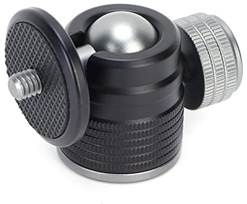 Kugelkopf, Stativ-Kugelkopf mit 1/4-Zoll-Stativschraubenkopf, 360-Grad-Schwenk--Kugelkopf-Blitzschuh-Montageadapter für DSLR-Kamera, Stative