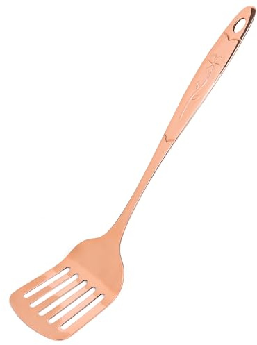 UtenoTureH Kupferlöffel, Kupferspatel, Kupferspatel, Pfannenwender, reines verdicktes Haushalts-Kochschaufel, Küche, Kochen, Reislöffel, reines Kupfergeschirr (Lochspatel)