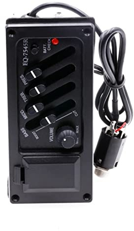 Klassischer Tonabnehmer für Akustische E-Gitarre aus Holz, EQ, BASS MIDD TREB PRES 7545R mit Vorverkabelter Baugruppe, Batteriekasten für Lange Laufzeit