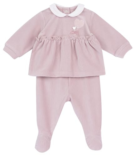 Chicco, Completo Neonata con Maglietta e Ghettine, in Morbida Ciniglia, Abbigliamento Bambina 0-24 Mesi, Designed in Italy
