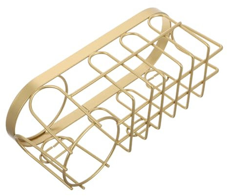 VILLFUL Sink Sponge Holder and Dish Brush Holder 2-in-1 Kitchen Sink Caddie, Stainless Steel Wire Basket, Golden, Adhesive-Free Installation, Bathroom Storage Rack for Cleaning Tools