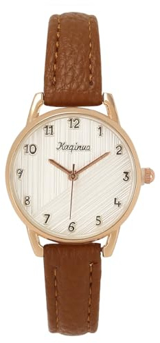 JSDDE Damen Armbanduhr mit Lederarmband Retro Damenuhr Analog Quarzuhr Arabische Ziffer Kleideruhr für Damen Frauen