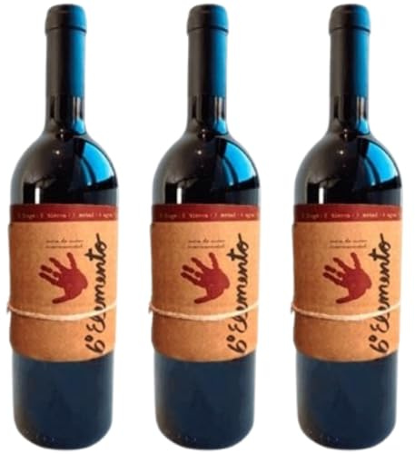 6º Elemento Vino Tinto Ecológico con Crianza en Roble Francés y Americano, elaborado en España con Bobal y fermentado sobre lías para mayor complejidad.| 3 botellas