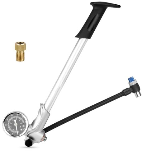 Gonfleur professionnel à fourche de suspension 400 psi haute pression pompes à air jauges à air équipées de doubles valves rotatives Outil de gonflage Pompe à air fourche avant avec tuyau rotatif