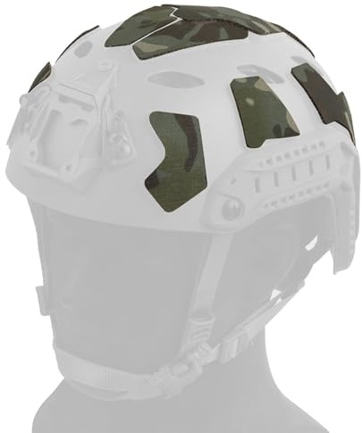 Taktische Helm Camo Klett Patches, Cover Kit für Fast Helme High Cut, Vorgeschnitten, Kabelmanagement, Lüftungen und Schienen frei