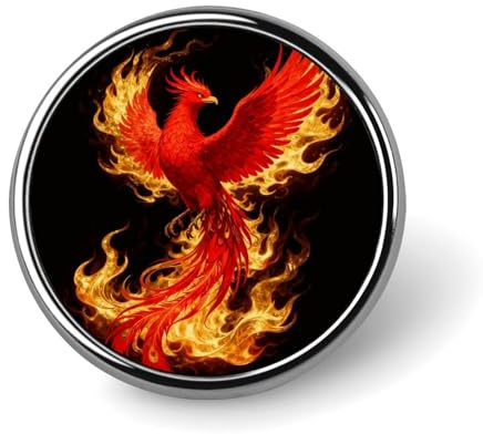 Phoenix-Flammen-Anstecknadel, runde Modebrosche, niedliche Anstecknadeln aus Legierung für Hut, Hemd, Kleidung und Taschen
