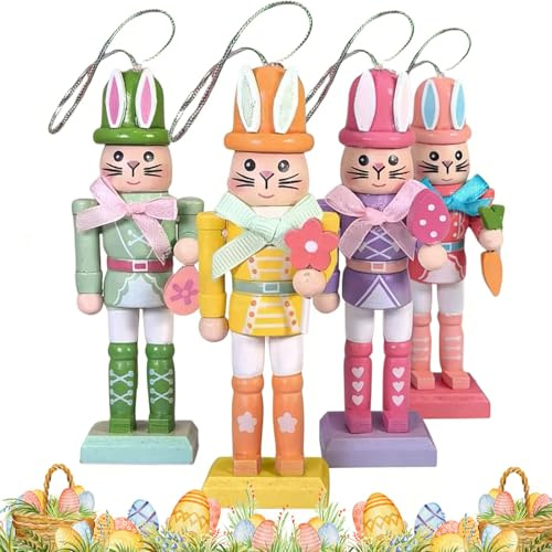 Uonguon Figura decorativa de cascanueces, figura decorativa con diseño de conejo, figuras decorativas, para mesa, chimenea, escalera, terraza, apartamento