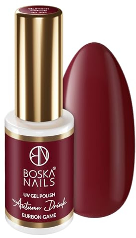 UV Gel Nagellack Hybrid Burbon Game Nr. 582 Dunkles Weinrot 6 ml Autumn Drink Kollektion Hochdeckend Langanhaltend Professionelle Qualität