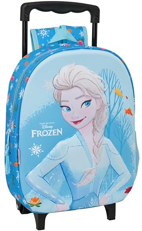 Safta FROZEN - Mochila Infantil 3D con Ruedas, Ideal para Niños de Diferentes Edades, Cómoda y Versátil, Calidad y Resistencia, 27x10x33 cm
